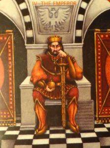 The Emperor from Anna K. Tarot well expresses the energy of the Universal Year Four.